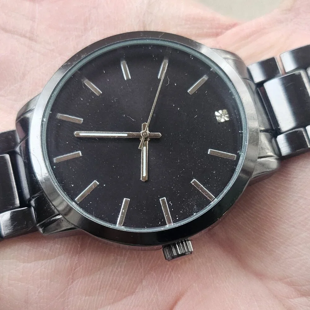 FMD Men Watch Black Tone Analog Wrist Watch